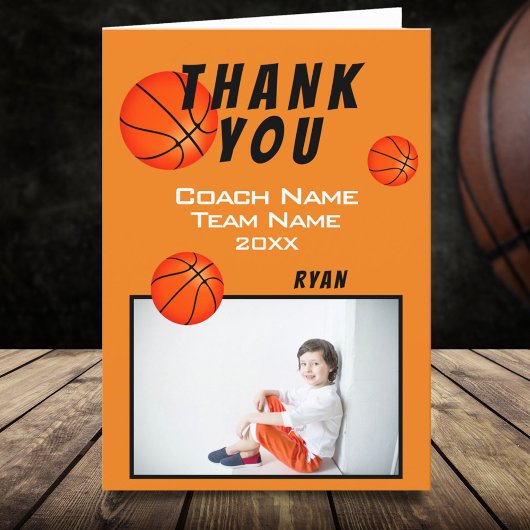 Basketball Sports Bedankt Coach Kaart