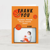 Basketball Sports Bedankt Coach Kaart (Voorkant)