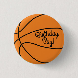 Basketball Sports Birthday Boy Party Ronde Button 3,2 Cm
