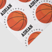 Basketball Sports Birthday Party Persoonlijke naam Tissuepapier (Detail)