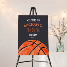 Basketball Sports Boy 10th Birthday Party Welcome
