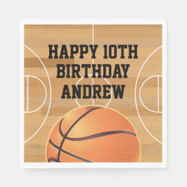 Basketball Sports Happy Birthday Napkins Servet