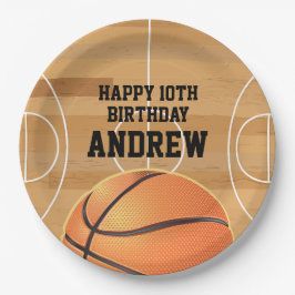Basketball Sports Happy Birthday Paper Plates Papieren Bordje