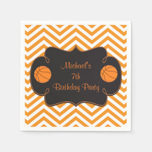 Basketball Sports Oranje Birthday Servet