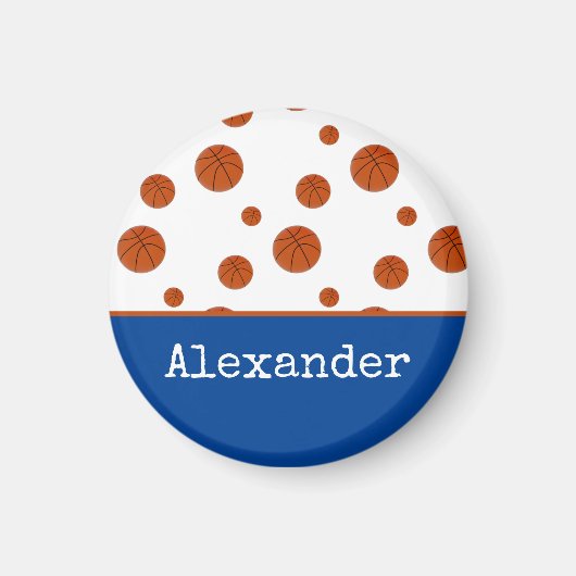 Basketball Sportteam Personeel blauw Magneet (Voorkant)