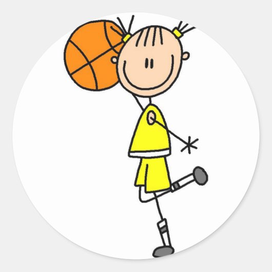 Basketball Stick Figuur Sticker (Voorkant)