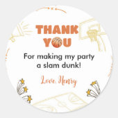 Basketball Sticker Labels Birthday Baby shower (Voorkant)