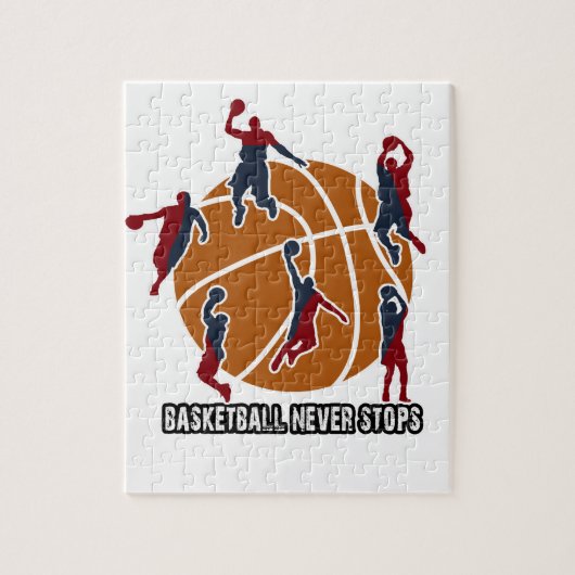 Basketball stopt nooit legpuzzel (Verticaal)