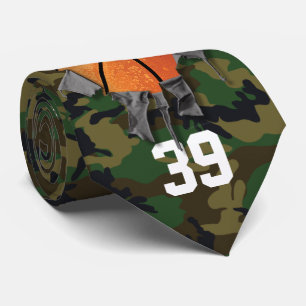 Basketball-Stropdas (camo/gepersonaliseerd) Stropdas
