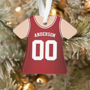 Basketball Tank voor rood en wit team Ornament