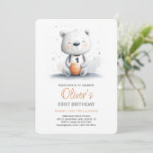Basketball Teddy Bear Invitation d'anniversaire pr (Debout devant)