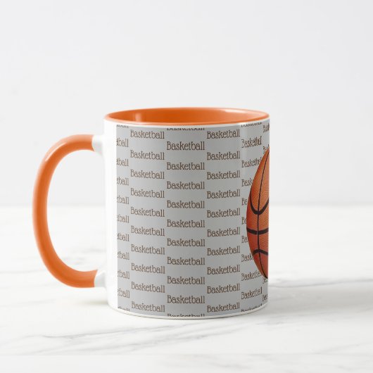 Basketball Texte Conception Café Mug (Gauche)