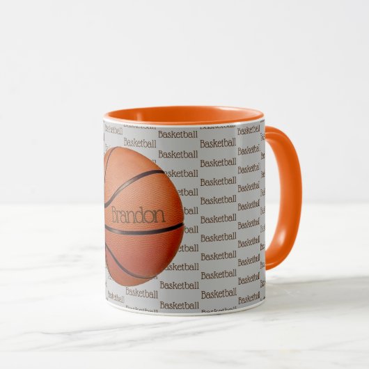 Basketball Texte Conception Café Mug (Devant droit)