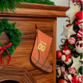 Basketball Texture Personalized Stocking Kleine Kerstsok