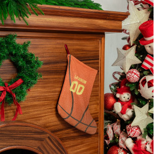 Basketball Texture Personalized Stocking Kleine Kerstsok