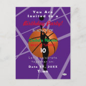 Basketball Theme Boys Postcard Invitation HAMbyWG (Devant)