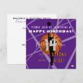 Basketball Therethday Invitation HAMbWG Kaart (Voorkant / Achterkant)