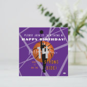 Basketball Therethday Invitation HAMbWG Kaart (Staand voorkant)