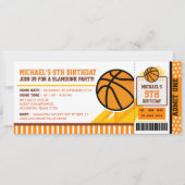 Basketball Ticket Pass Birthday Uitnodiging (Voorkant)