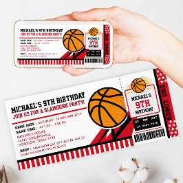 Basketball Ticket Pass Birthday Uitnodiging