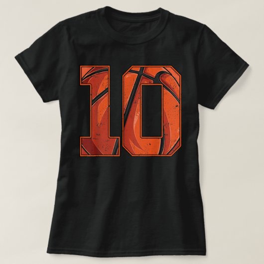 Basketball Tiende tiende tiende verjaardag Jongen T-shirt (Design voorkant)