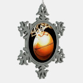 Basketball Tin Sneeuwvlok Ornament (Links)