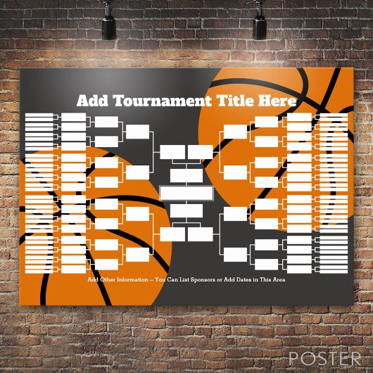 Basketball Tournament Bracket - 64 teams Poster