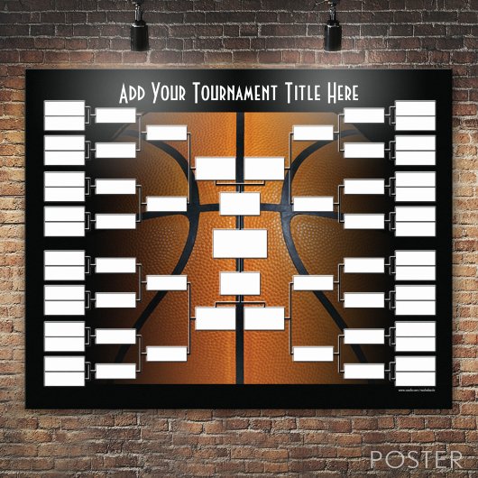 Basketball Tournament Bracket Poster