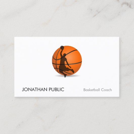 Basketball Trainer Coach Professional Sjabloon Visitekaartje (Voorkant)