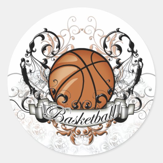 Basketball Tribal Ronde Sticker (Voorkant)
