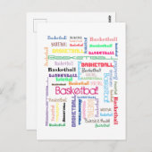 Basketball Typografie Briefkaart (Voorkant / Achterkant)