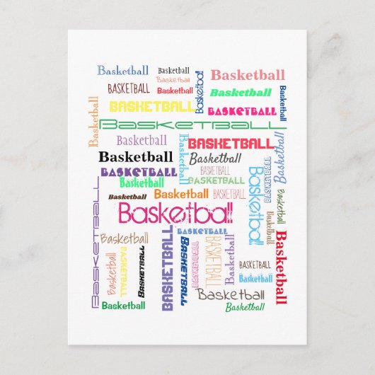 Basketball Typografie Briefkaart (Voorkant)