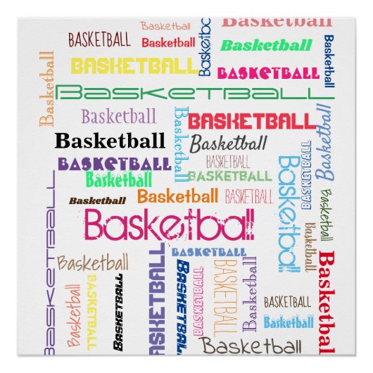 Basketball Typografie Perfect Poster (Voorkant)