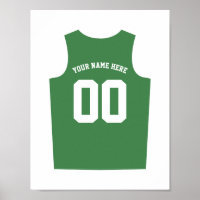 Basketball Uniform Poster personaliseer donkergroe