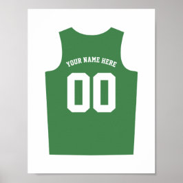 Basketball Uniform Poster personaliseer donkergroe