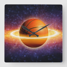 Basketball Universe Sports Square Wall klok