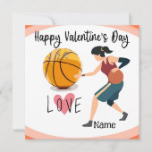 Basketball Valentijnsdag van Player met liefde Kaart (Voorkant)