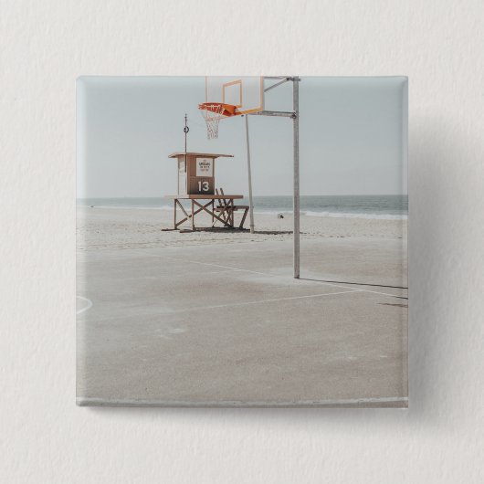 Basketball Vierkante Button 5,1 Cm (Voorkant)