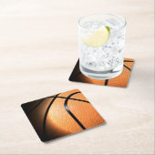 Basketball Vierkante Kartonnen Onderzetter (Insitu)