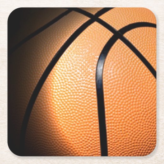 Basketball Vierkante Kartonnen Onderzetter (Voorkant)