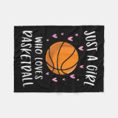 Basketball voor meisjes is maar een meisje dat van fleece deken (Voorkant (Horizontaal))