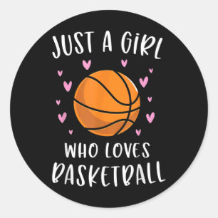 Basketball voor meisjes is maar een meisje dat van ronde sticker