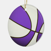 Basketball - Wit/Paars Keramisch Ornament (Links)