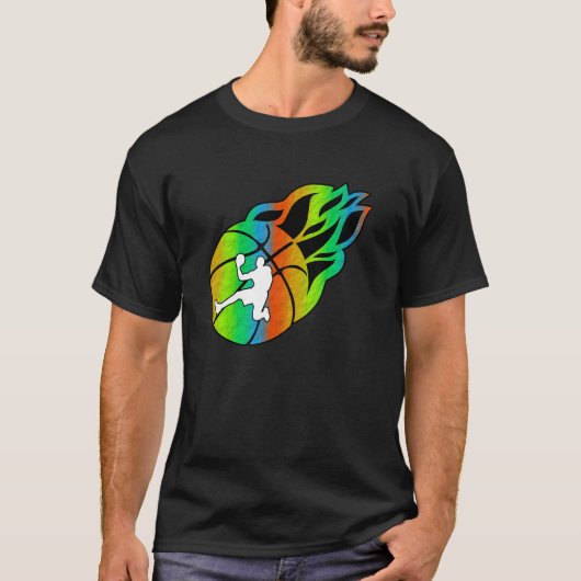 Basketball with Flames T-shirt (Voorkant)