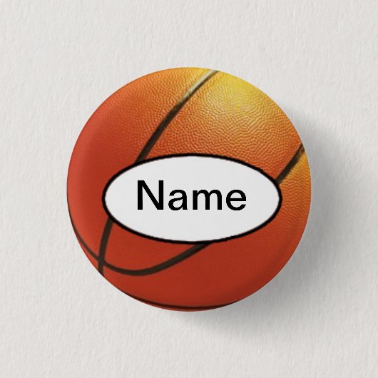 basketball with your name on it ronde button 3,2 cm (Voorkant)