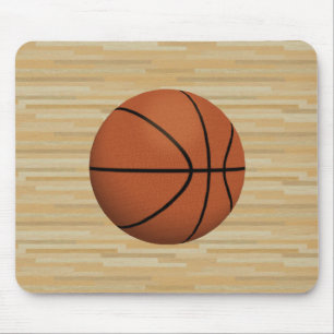 Basketball & Wood Court Achtergrond: Mousepad Muismat