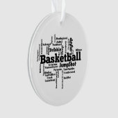 Basketball Word Cloud Ornament (voorkant)