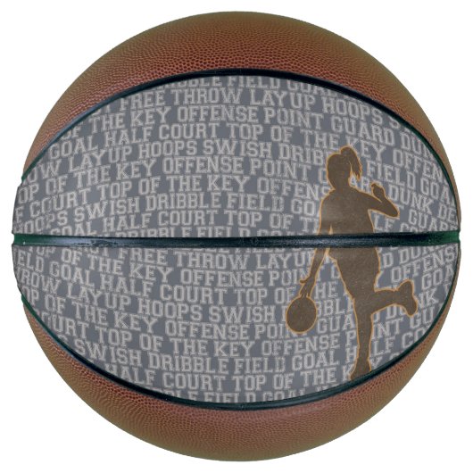 Basketball Words Girl Custom Mini Basketbal (Voorkant)