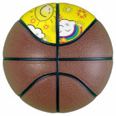 Basketball Yellow Rainbow Sun Clouds Basketbal (Rechts)