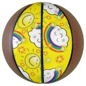 Basketball Yellow Rainbow Sun Clouds Basketbal (Verticaal)